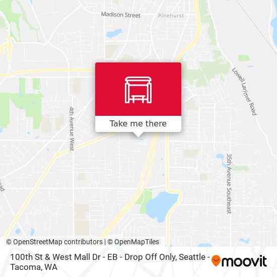 100th St & West Mall Dr - EB - Drop Off Only map