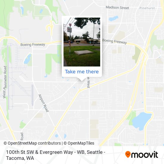 100th St SW & Evergreen Way - WB map