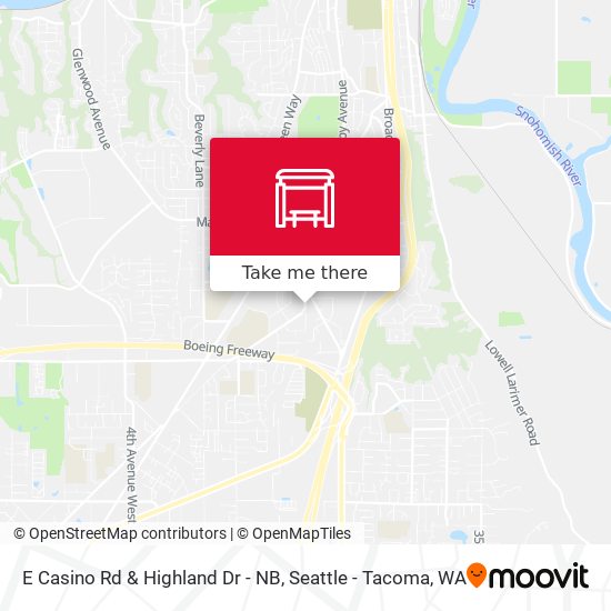 E Casino Rd & Highland Dr - NB map