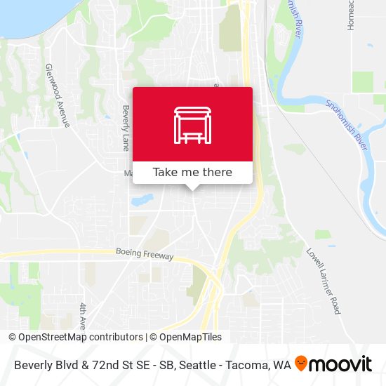 Beverly Blvd & 72nd St SE - SB map