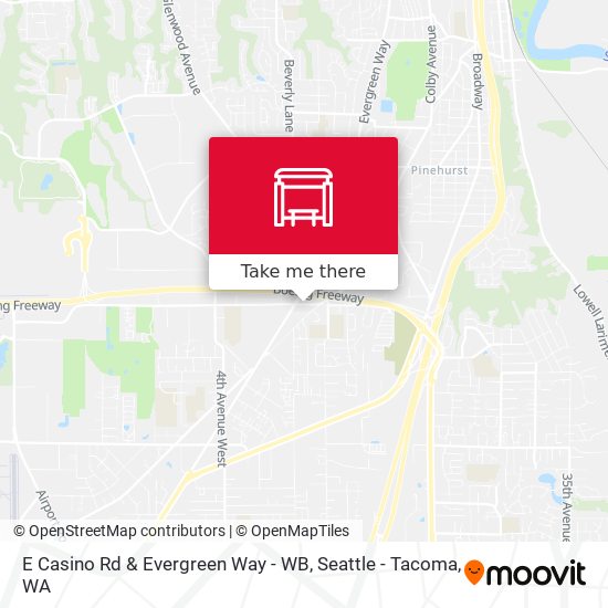 E Casino Rd & Evergreen Way - WB map