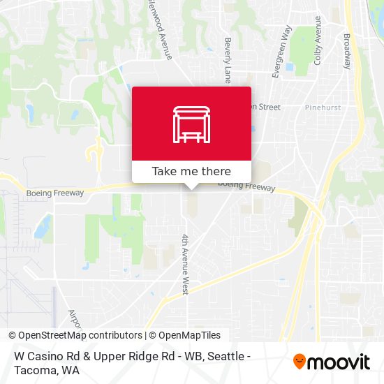 W Casino Rd & Upper Ridge Rd - WB map