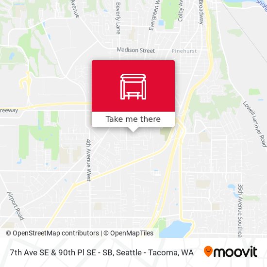 7th Ave SE & 90th Pl SE - SB map