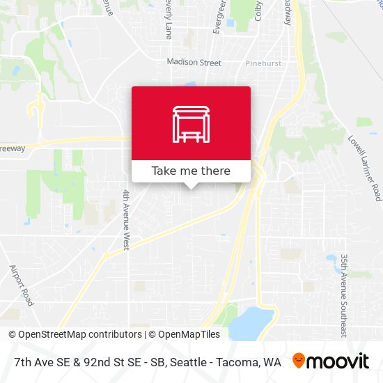 7th Ave SE & 92nd St SE - SB map