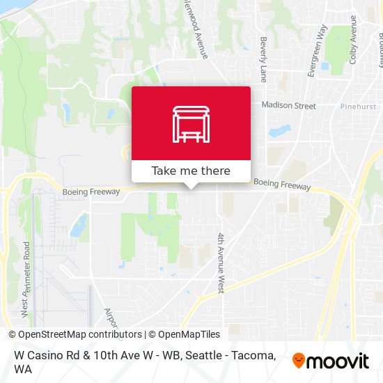 W Casino Rd & 10th Ave W - WB map