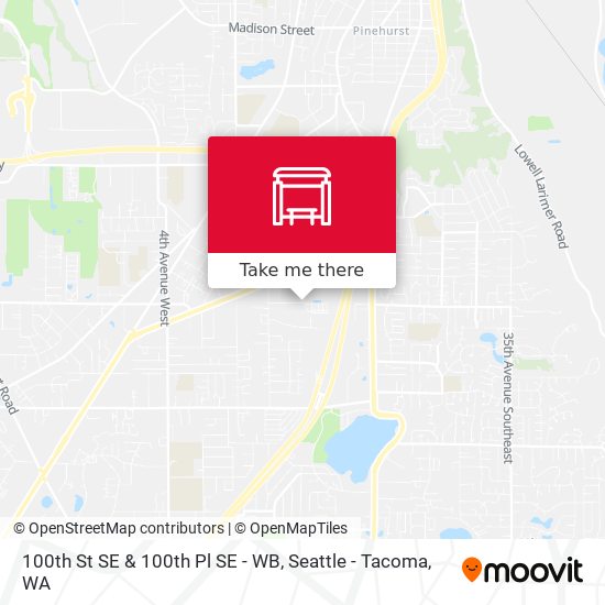 100th St SE & 100th Pl SE - WB map