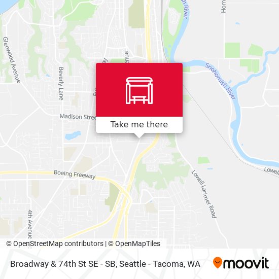 Broadway & 74th St SE - SB map