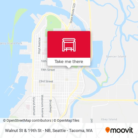 Walnut St & 19th St - NB map