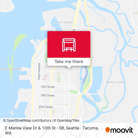 E Marine View Dr & 10th St  - SB map
