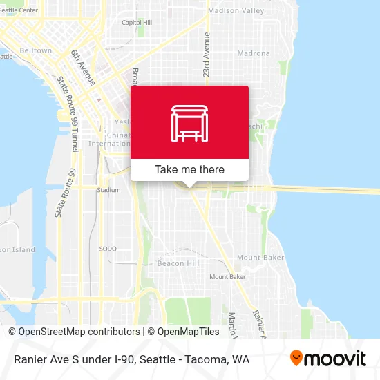 Ranier Ave S under I-90 map