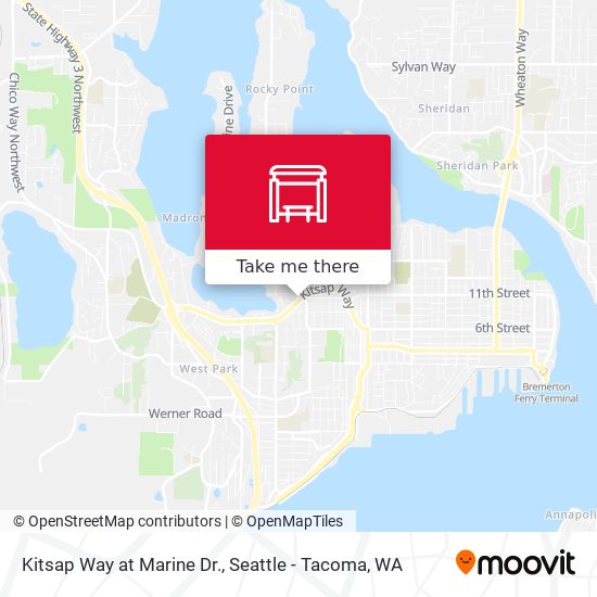 Mapa de Kitsap Way at Marine Dr.