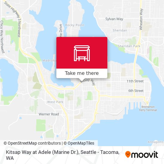 Mapa de Kitsap Way at Adele (Marine Dr.)