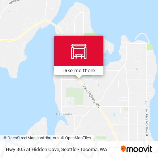 Hwy 305 at Hidden Cove map