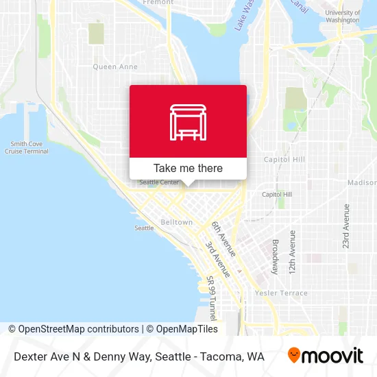 Dexter Ave N & Denny Way map