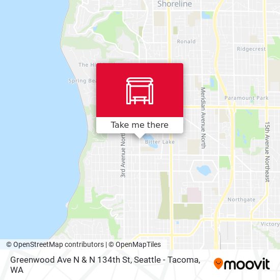 Greenwood Ave N & N 134th St map