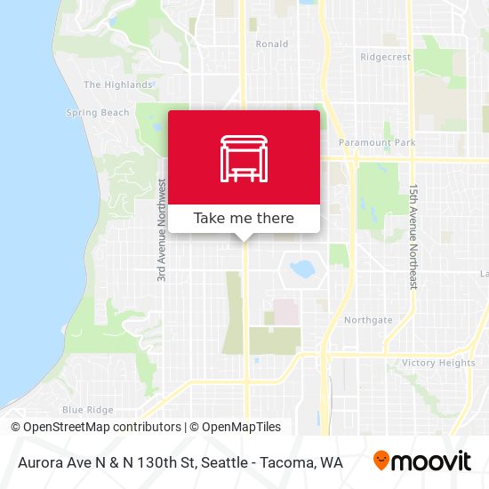 Aurora Ave N & N 130th St map