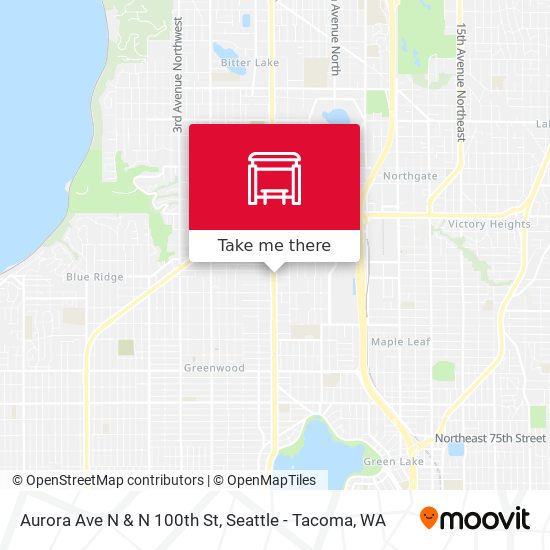 Aurora Ave N & N 100th St map