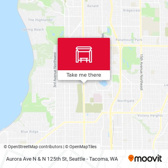 Aurora Ave N & N 125th St map