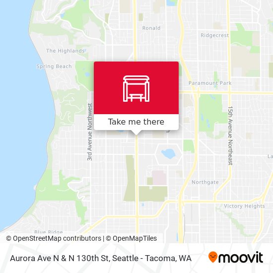 Aurora Ave N & N 130th St map