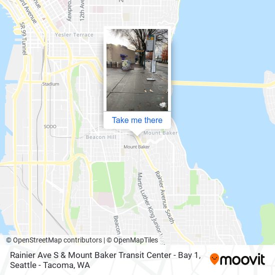 Mapa de Rainier Ave S & Mount Baker Transit Center - Bay 1