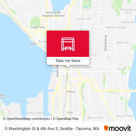 S Washington St & 4th Ave S map