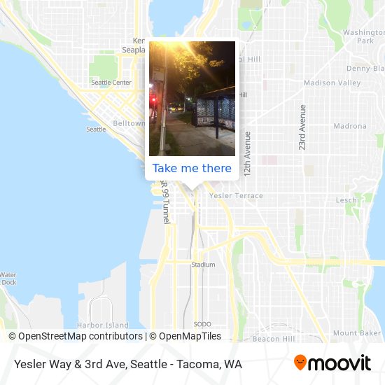 Yesler Way & 3rd Ave map