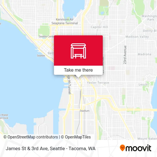 James St & 3rd Ave map