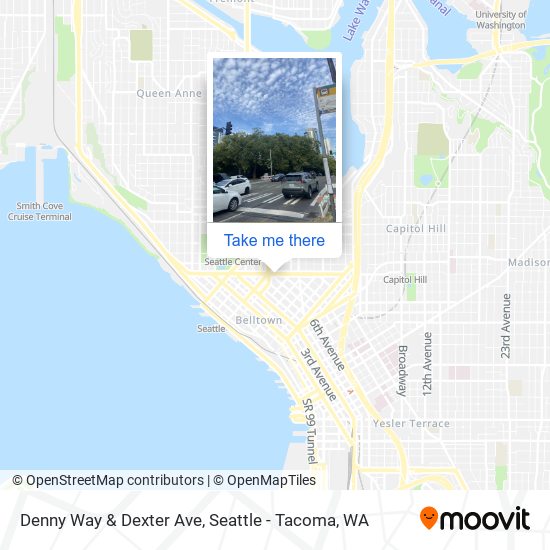 Denny Way & Dexter Ave map