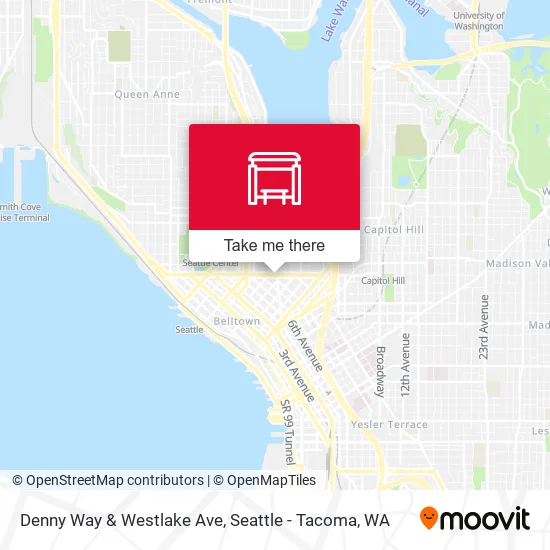 Denny Way & Westlake Ave map