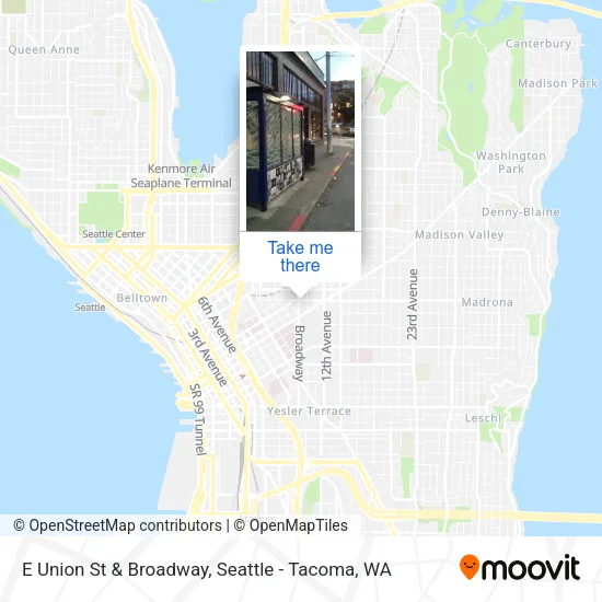 E Union St & Broadway map