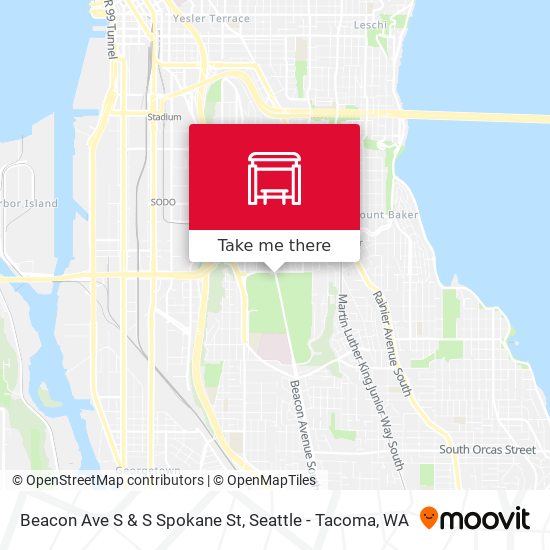 Mapa de Beacon Ave S & S Spokane St