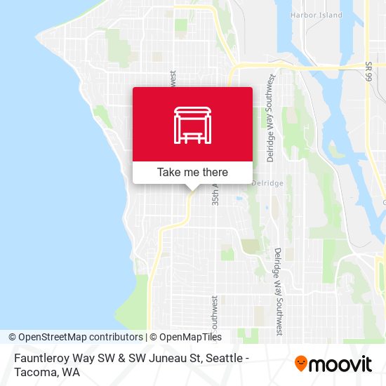 Mapa de Fauntleroy Way SW & SW Juneau St