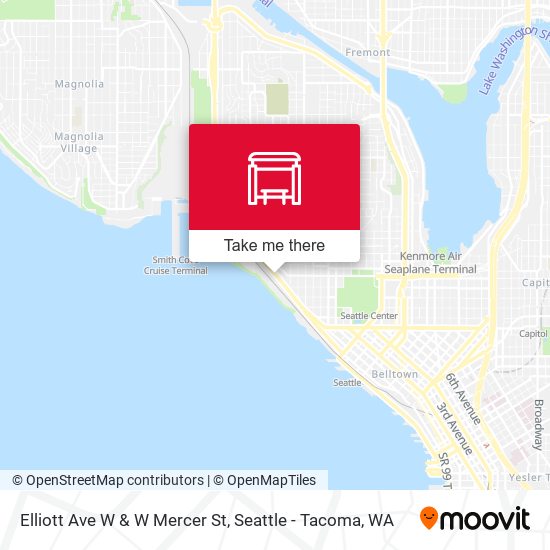 Mapa de Elliott Ave W & W Mercer St