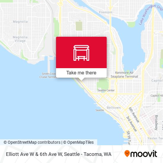 Mapa de Elliott Ave W & 6th Ave W