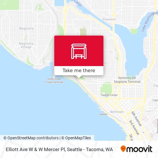 Elliott Ave W & W Mercer Pl map