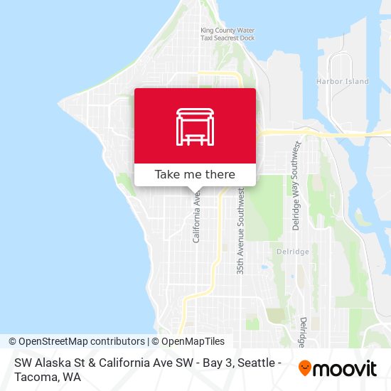 Mapa de SW Alaska St & California Ave SW - Bay 3