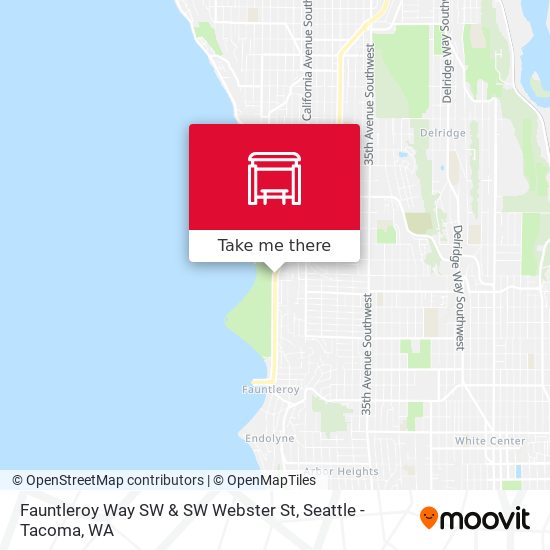 Mapa de Fauntleroy Way SW & SW Webster St
