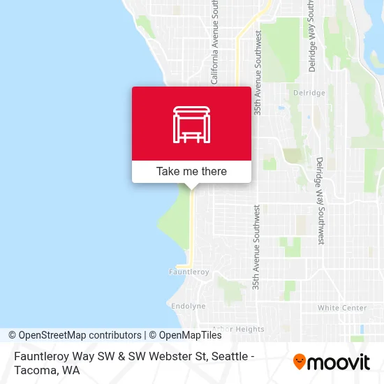 Fauntleroy Way SW & SW Webster St map