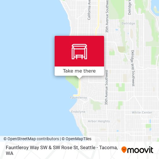 Fauntleroy Way SW & SW Rose St map