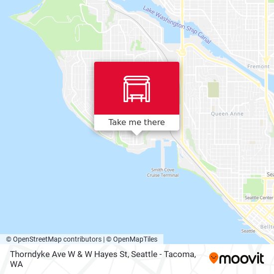 Thorndyke Ave W & W Hayes St map