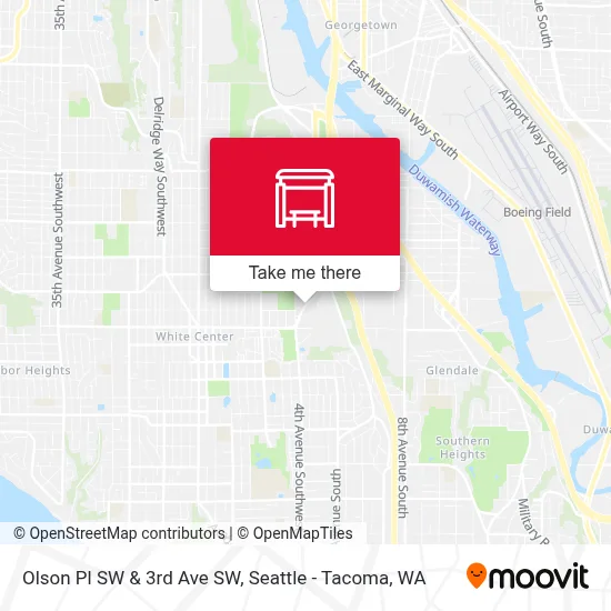Olson Pl SW & 3rd Ave SW map
