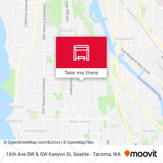 16th Ave SW & SW Kenyon St map