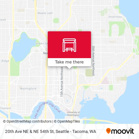 20th Ave NE & NE 54th St map