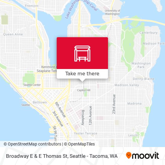 Broadway E & E Thomas St map