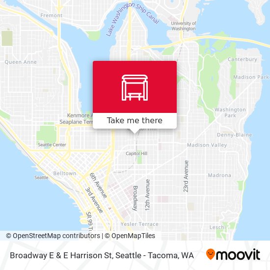 Broadway E & E Harrison St map