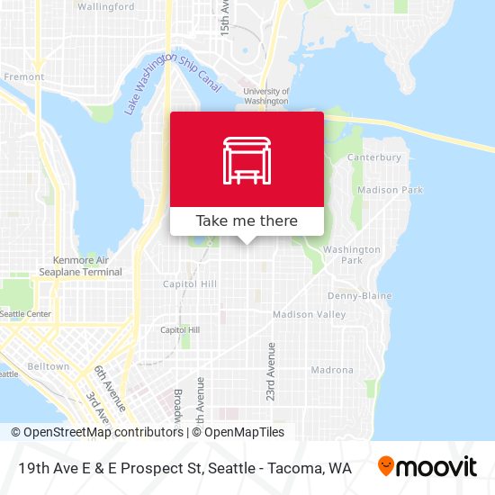 19th Ave E & E Prospect St map