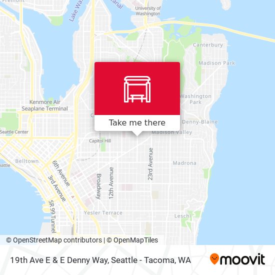 19th Ave E & E Denny Way map