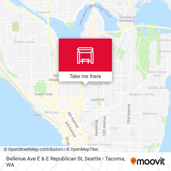 Bellevue Ave E & E Republican St map