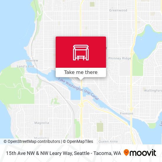 15th Ave NW & NW Leary Way map