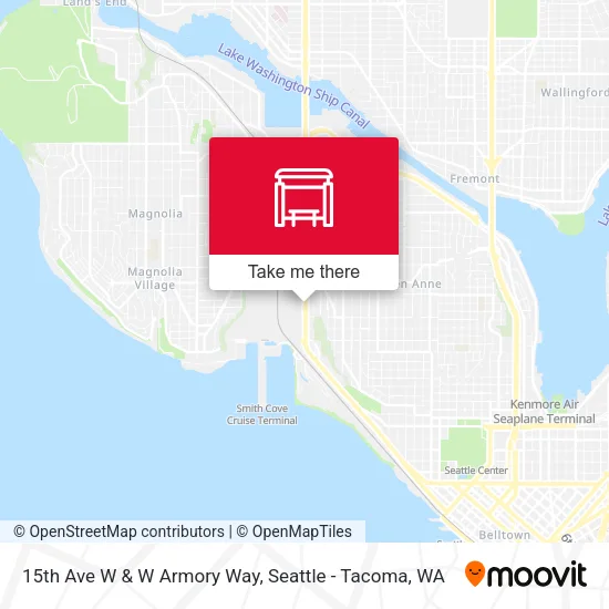 15th Ave W & W Armory Way map